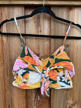 Floral Tie-Front Aerie Crop